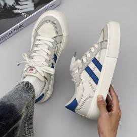 Men's casual shoes, sneakers, shoes, striped, breathable nd durable, classic solid color couple style, versatile, suitable for campus couples, nd