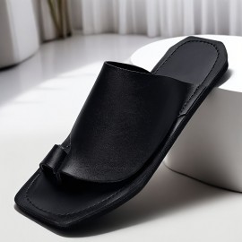 Men's Slip-On Sandals - Upper & Rubber Sole, Breathable Lightweight Design for Summer, Casual Home Walking Shopping, Black & Brown, EU 38-47, Everyday Slipons, Minimalist Slipons, Smooth Finish Shoes