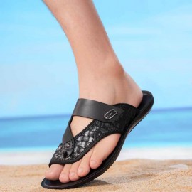 Men'S Beach Sandals Comfortable Breathable Summer Flip-Flops - 11 Sizes Available for Stylish Outfits - Lightweight Faux Upper & Durable Sole for Casual Vacation, Poolside, and Outdoor Activities, Beach Shoes