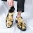 [Golden Dress Sandals] Metallic Golden Men's Business Casual Open-Toe Sandals | Adjustable Buckle Straps, Slip-On Synthetic Dress Shoes for Office, Semi-Formal & Streetwear - Breathable Rubber Sole, Summer Spring Formal Footwear