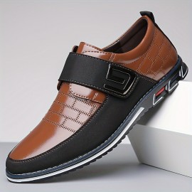Men's Casual Business Shoes, Ultra-Thin Synthetic Upper, Rubber Sole, Closure, Round Toe - Suitable for All Seasons