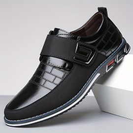 Men's Casual Business Shoes, Ultra-Thin Synthetic Upper, Rubber Sole, Closure, Round Toe - Suitable for All Seasons