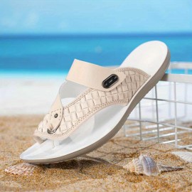 Men'S Beach Sandals Comfortable Breathable Summer Flip-Flops - 11 Sizes Available for Stylish Outfits - Lightweight Faux Upper & Durable Sole for Casual Vacation, Poolside, and Outdoor Activities, Beach Shoes
