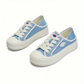 Casual Style Women's Canvas Sneakers - Convertible Slip-On or Lace-Up, All-Season Round Toe Flats with Rubber Sole, Comfortable Fabric Insole, Solid Color Fashionable Cookie Shoes - Hand Washable