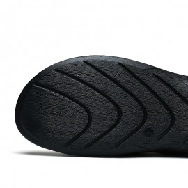 Men'S Genuine Leather Sandals - Classic Open-Toe Summer Beach Shoes with Adjustable Hook & Loop Strap, Non-Slip PVC Sole for Casual, Water Sports & Daily Wear, Strappy Sandals